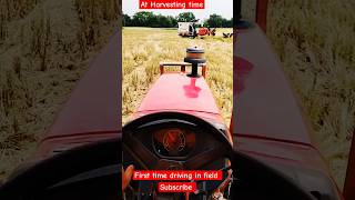 Tractor driving for the first time in field।।। पहली बार ट्रेक्टर चलायाshotsshorts viralvideo [upl. by Htirehc]