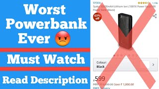 Syska Power Bank 10000mah Review And Unboxing  Worst Powerbank Ever  YMK You Must Know [upl. by Anuaf]