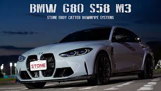 BMW G80 S58 M3 Competition  Stone Catted Downpipe Sound [upl. by Noslrac476]