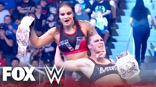 Ronda Rousey and Shayna Baszler win Women’s Tag Team Championships following Night of Champions [upl. by Heathcote]