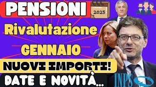 🟢RIVALUTAZIONE PENSIONI 2025 👉AUMENTI DATE E Novità IMPORTANTI [upl. by Niwrehs]