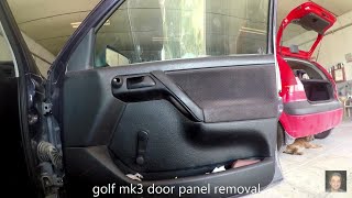 Volkswagen Golf MkIII door panel removal [upl. by Chemash]