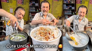 Cute Uncle Selling White Sauce Pasta 🥰 Best street pasta in delhi  Indian Style Pasta [upl. by Pejsach]