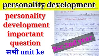 personality development important question BSc 2nd year ।। personaldevelopment [upl. by Wendye]