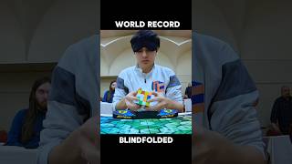 Blindfolded world record 5196s rubiks shorts Cubix838 [upl. by Suckram]