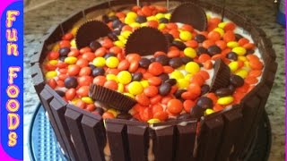 How to Make a Kit Kat Ice Cream Cake  Reeses Kit Kat Cake [upl. by Htevi]