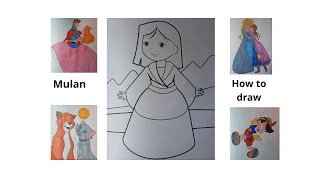 How to draw a Mulan in color DIY Teach children to draw For kids and parents [upl. by Cirilla]