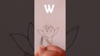 w se water lily drawingeasy water lily draart short viralvideo [upl. by Colvin]