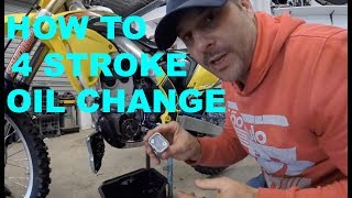 How to change oil on 4 stroke dirt bike Suzuki RMZ250 [upl. by Aratihc362]