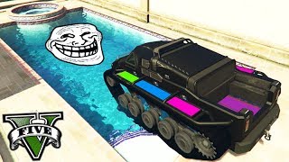 GTA V Online CORRIDA TROLL NA PISCINA com NOVO TANQUE ARENA WAR [upl. by Solohcin]