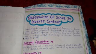 School observation in diverse context  Bed  Deled  Ignou  Student nvn4425 [upl. by Eintrok]