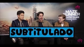 987 INTERVIEWS THE CAST OF MAZE RUNNER Dylan OBrien Ki Hong amp Thomas Sangster  SUBTITULADO [upl. by Nossila]