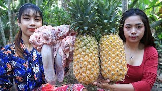 Yummy cooking Pigs Tongue With Pineapple recipe  Cooking skill [upl. by Ritchie]