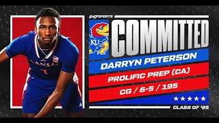 WATCH 5star CG Darryn Peterson commits to Kansas Jayhawks  No 3 Overall Prospect [upl. by Proffitt247]