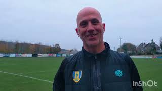 Mark Fretwell talks after the 52 win over Barnsley Town [upl. by Rendrag]