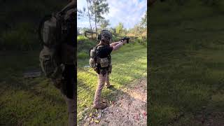 Shotgun to Pistol Transition 12g 9mmpistol tactical range military remington pewpew recover [upl. by Natica]