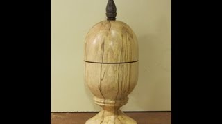 Wood Turning  Spalted Sycamore Lidded Box [upl. by Kenzie]