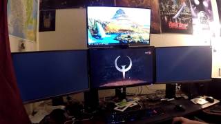 How does Quake Champions run in Nvidia Surround across 3 27 inch monitors [upl. by Stockton]