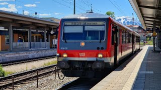 Bahnhof Traunstein mit BR 628 Desiro ICE BR 110 [upl. by Naz102]