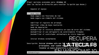 Cómo iniciar Windows 10 en Modo Seguro con la tecla F8 [upl. by Doggett729]