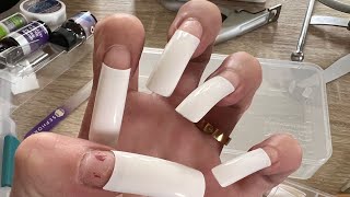 Trying to do my own acrylic nails at home KISS acrylic kit [upl. by Lalage636]