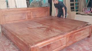 watch carpenters make extremely large and solid beds great woodworking skills [upl. by Einniw]