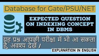 62 Most Important Question on Indexing Basics  Database for GATE NET NIELIT amp PSU [upl. by Vivianne]