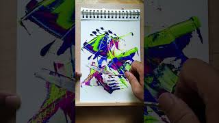 Easy Abstract Painting abstractpainting art acrylicpaintingtechniques shortvideo viralshorts [upl. by Genevra]