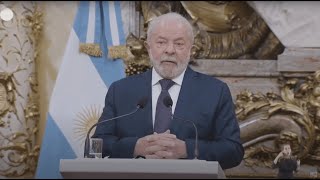 Lula fala em criar MOEDA COMUM entre Brasil e Argentina Veja discurso [upl. by Innavoeg42]