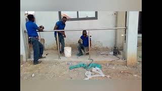 Building in Ghana  stainless glass balustrade stage 1The GOOD artisan [upl. by Shieh570]