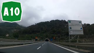 A10 Autostrada dei Fiori 2022 VentimigliaGenova 🌧️ [upl. by Oratnek]