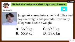 MATATAG GRADE 7 Q2 MATHEMATICS👉Conversion Units of Weight in both Metric System and English System [upl. by Karie]