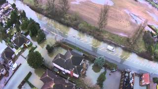 Staines flooding view from above [upl. by Nosahc]