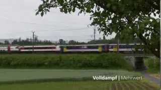 SBB Zug Kreuzung IC 2000 RBe 540 Volldampf  Mehrwert [upl. by Hew167]