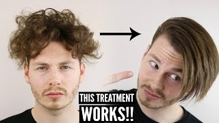 Keratin Hair Treatment  Mens Curly Hair Transformation  How To Style 2023 [upl. by Ephraim]