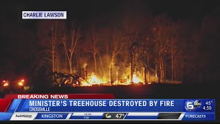 Worlds largest treehouse burns down in Crossville [upl. by Ellyn]