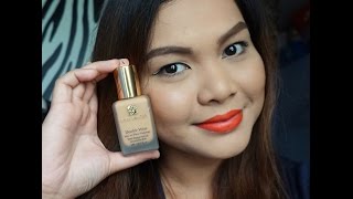 SWATCH  REVIEW VIDEO Estee Lauder Double Wear Stay In Place Makeup Tawny 3W1 [upl. by Elhsa]