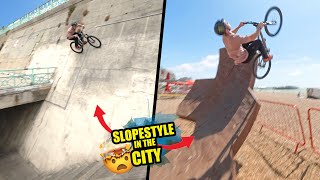 RIDING SCARY MTB SLOPESTYLE FEATURES IN THE CITY [upl. by Asnerek]