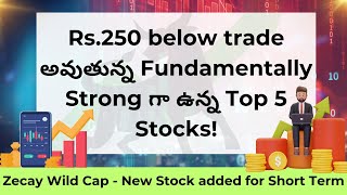 Rs Top 5 Fundamentally Strong Stocks trading below 250 [upl. by Ecire517]