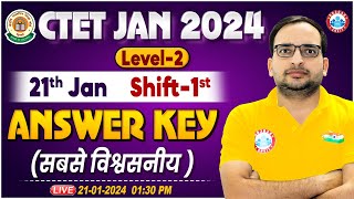 CTET Jan 2024  CTET 21th Jan Shift1 Exam Analysis CTET Jan Exam 2024 Level 2 Answer Key By RWA [upl. by Bihas]