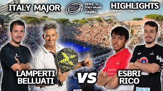 PREMIER PADEL ITALY MAJOR  Rico y Esbri vs Belluati y Miguel Lamperti  Highlights [upl. by Leasa]