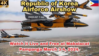 Watch Republic of Korea Airforce Airshow for FreeClark Pampanga [upl. by Helsie]