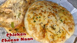 Chicken Cheese Naan Recipe by FoodwithMood Without Oven Naan Recipe [upl. by Halil]