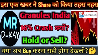 Granules india latest news 🔥 Why Granules india share crash today Granules india share latest news [upl. by Rramaj590]