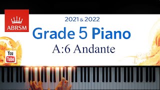 ABRSM 20212022 Grade 5 A6 Andante  J H Fiocco Piano exam piece [upl. by Ellenar]