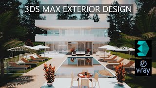 3ds max Exterior Design Tutorial vray render [upl. by Winsor]