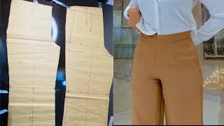 How to Measure and Cut Pant Trouser with Perfect Crotch Pocket and Side Zipper [upl. by Arodoeht]