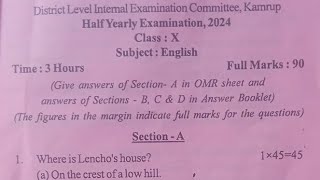 Class X Half yearly examination 2024English question paper with answersClass 10 English paper [upl. by Wetzell]