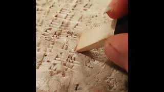 How to write in Ugaritic on a clay tablet history youtubeshorts story [upl. by Eitsyrhc]