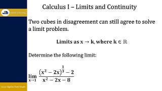 Calculus I Limits and Continuity Example 3 [upl. by Ardnuasac84]